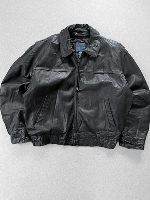 Chaqueta vintage 100% cuero pesado (XL)