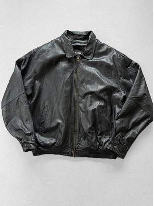 Chaqueta vintage de cuero pesado (XL)