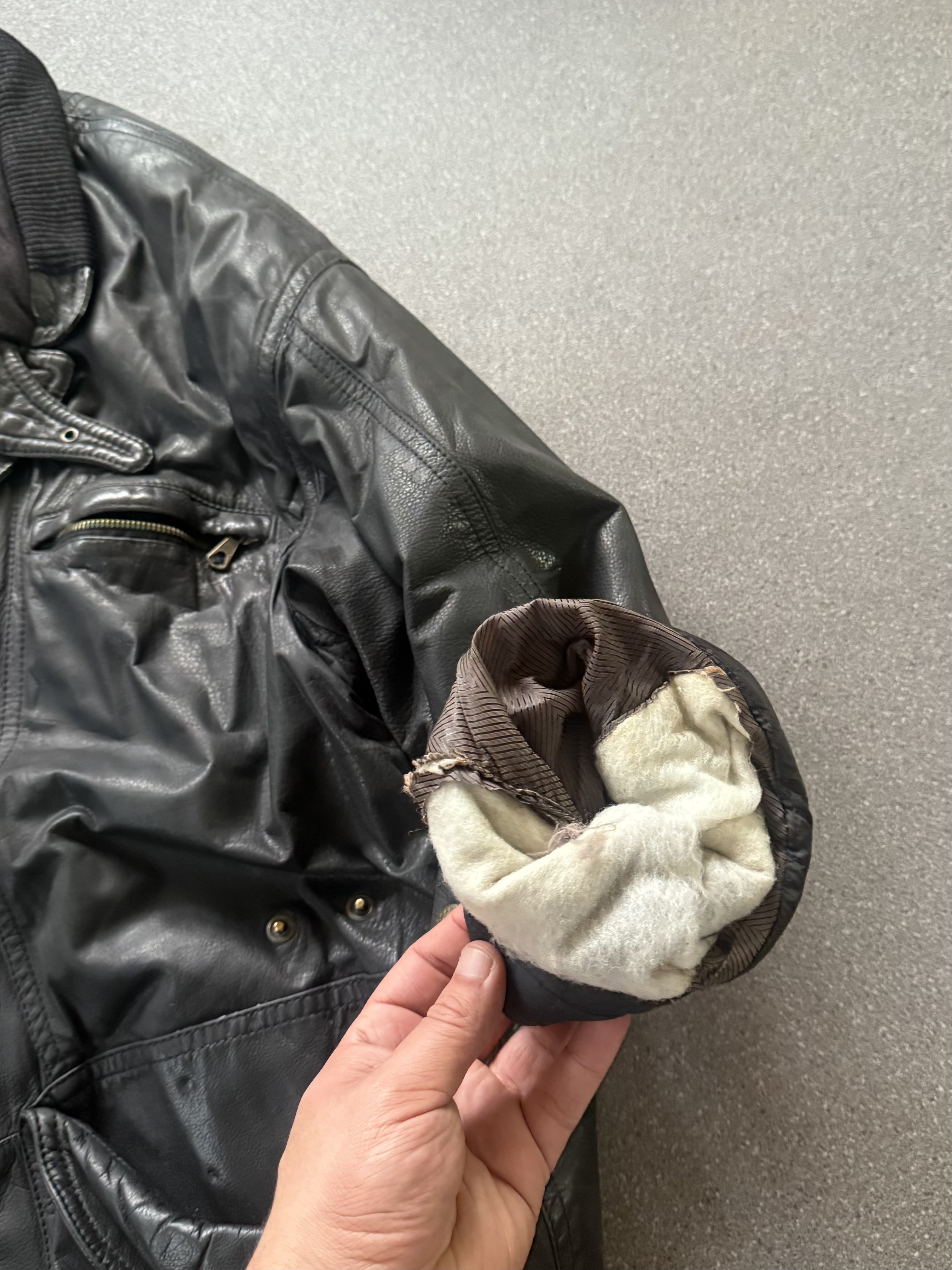 Chaqueta vintage de cuero peso pesado (XL) 4