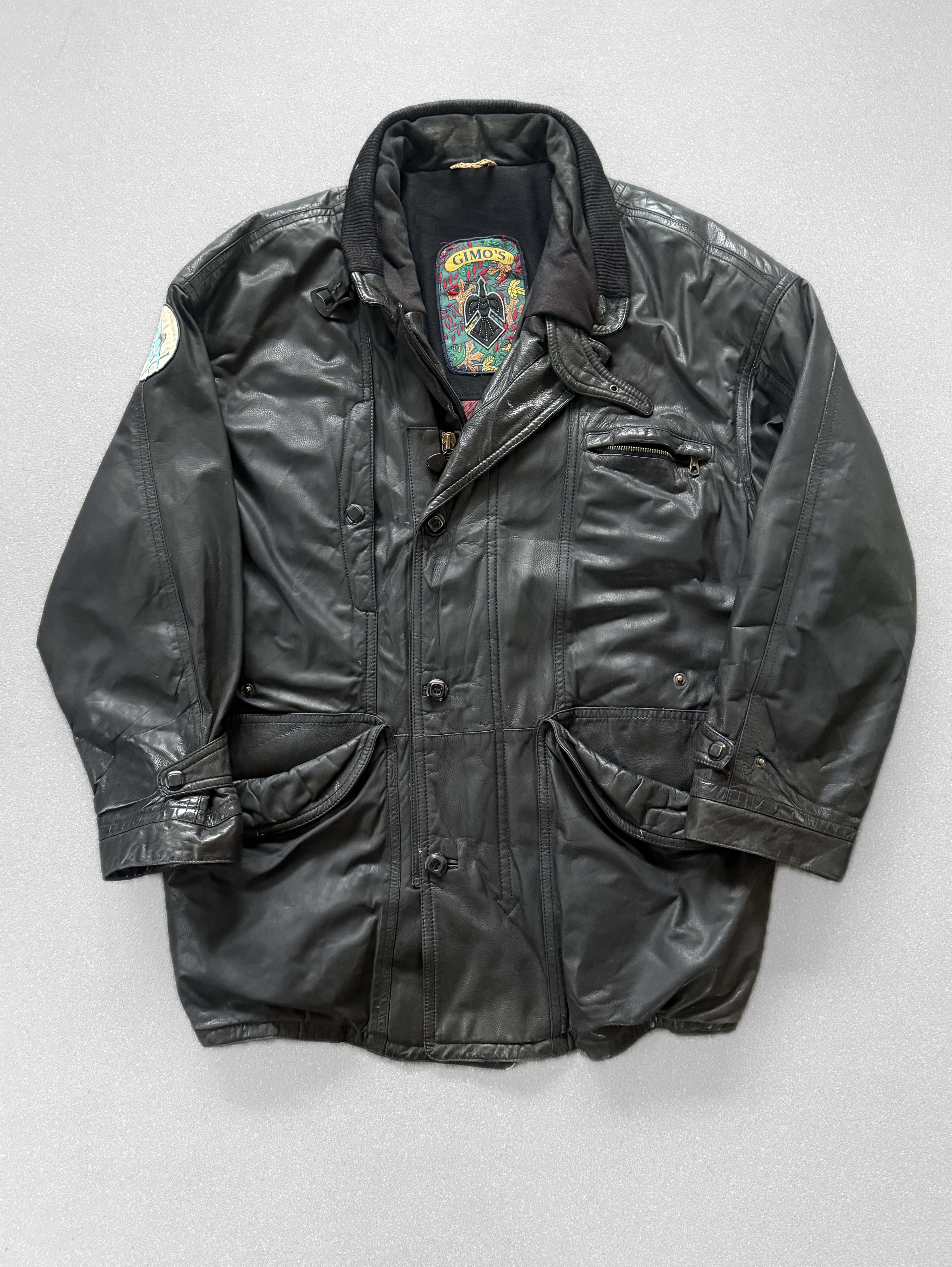 Chaqueta vintage de cuero peso pesado (XL) 3