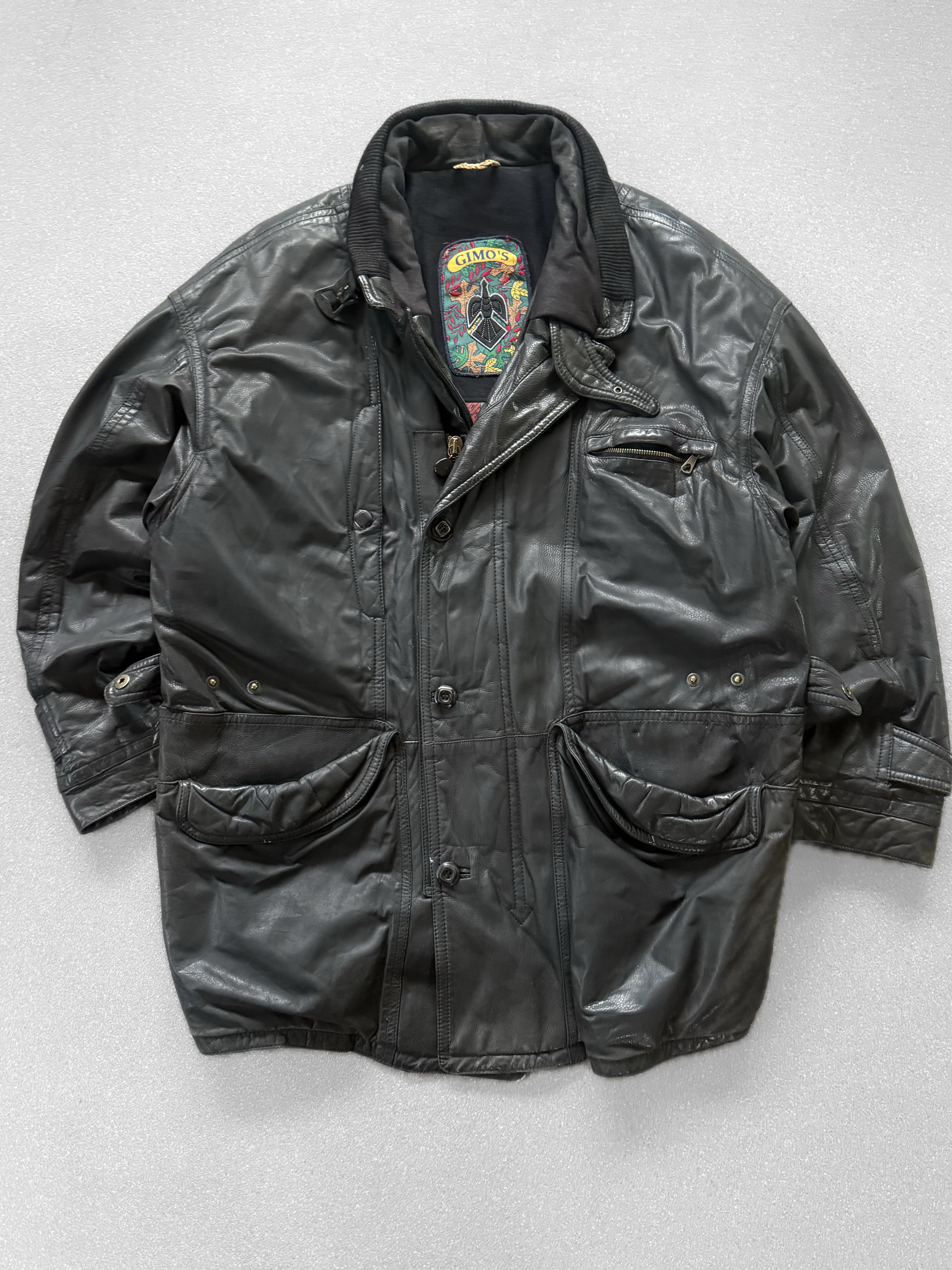 Chaqueta vintage de cuero peso pesado (XL) 1