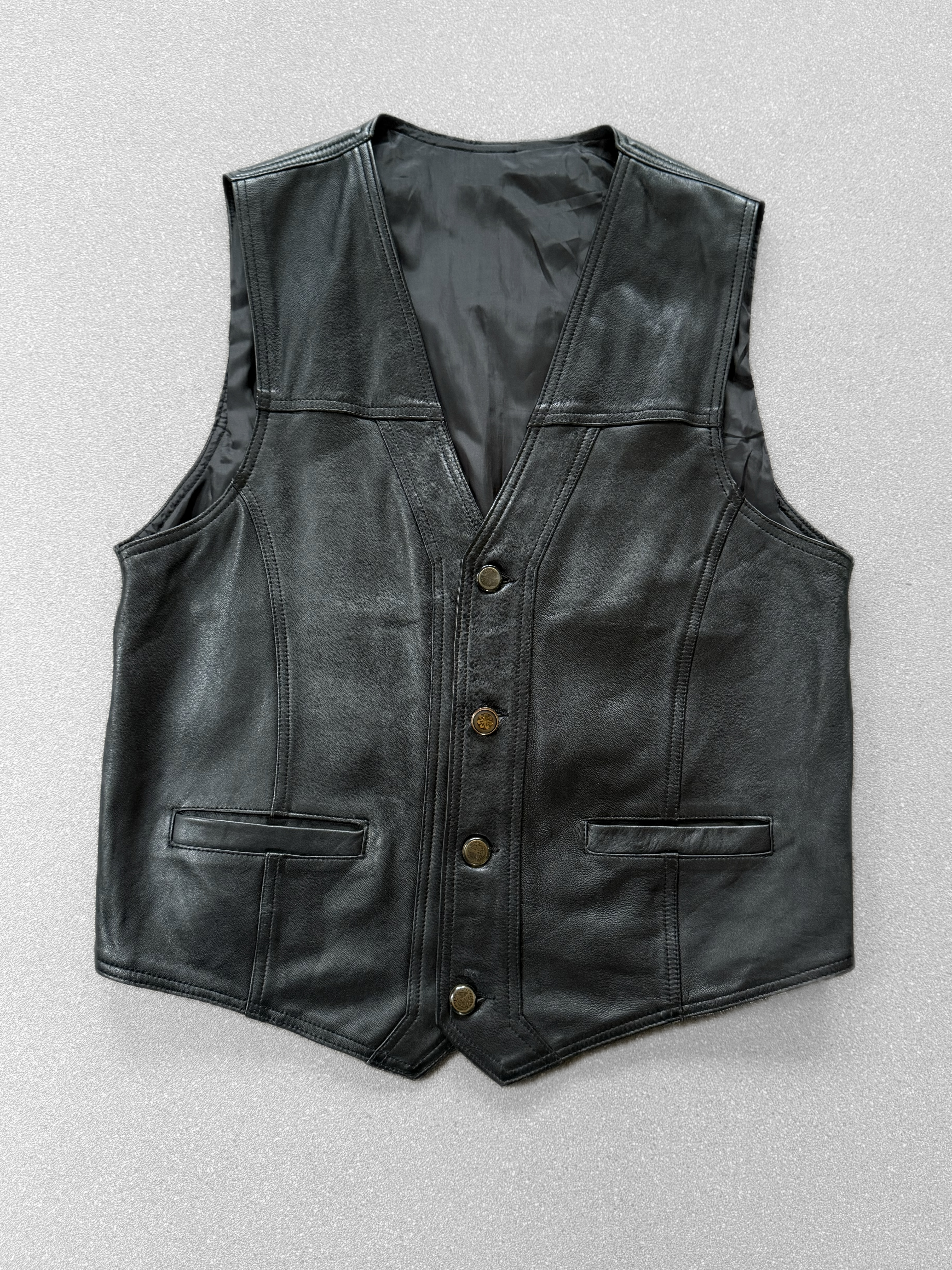 Vest vintage 100% cuero (M) 1