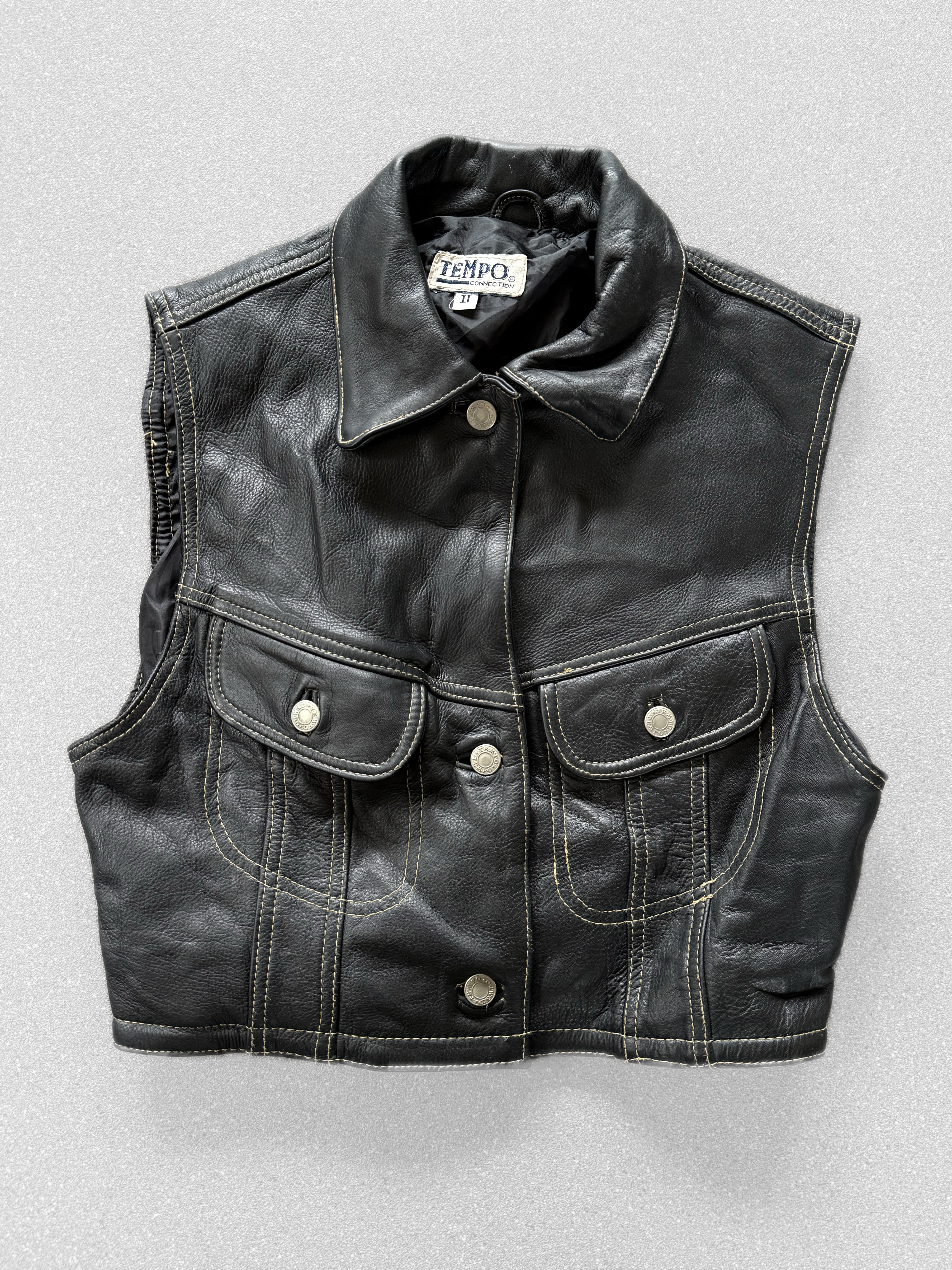 Vest cuero vintage (XS) 1