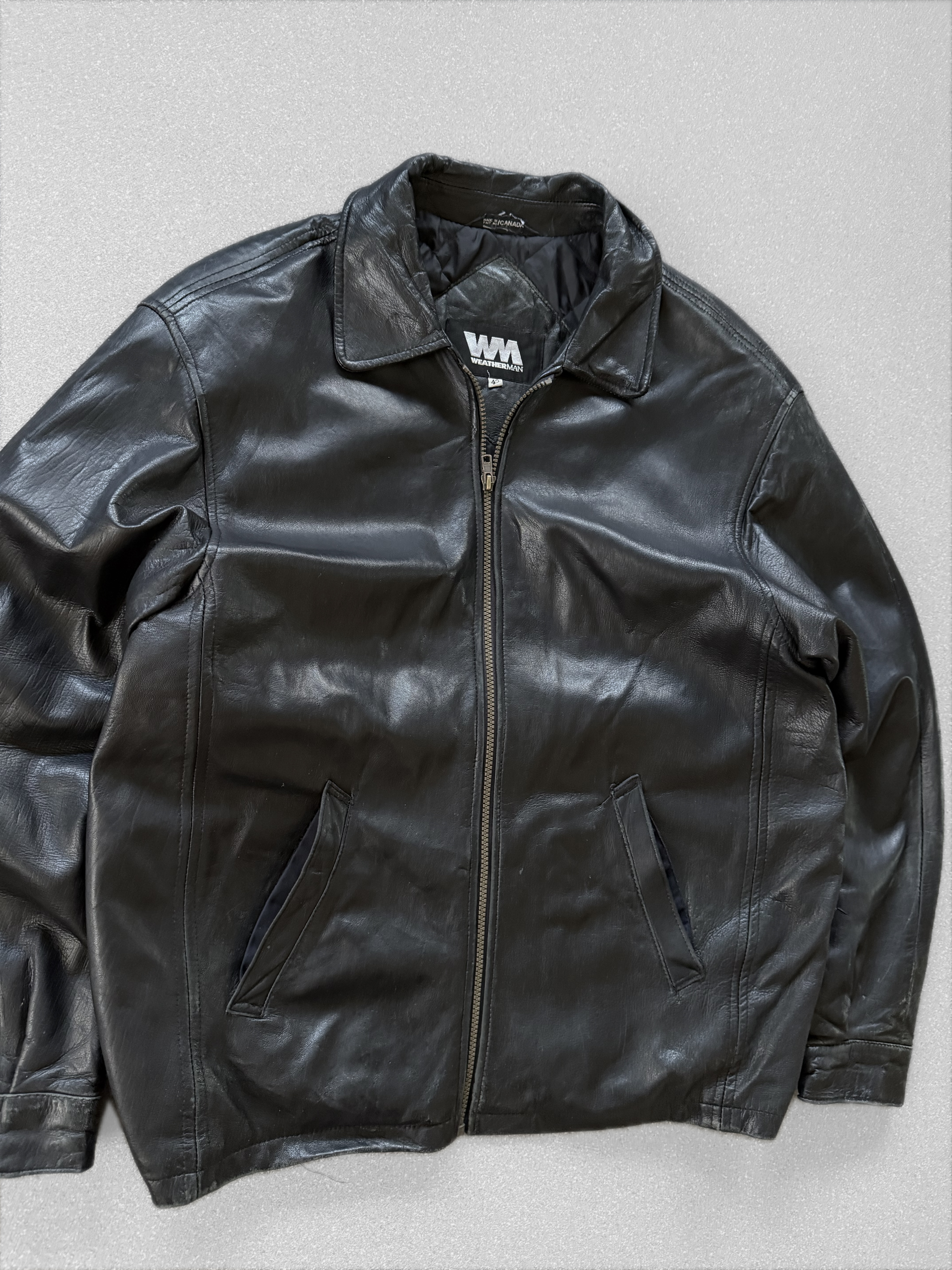 Chaqueta vintage 100% cuero (L) 2