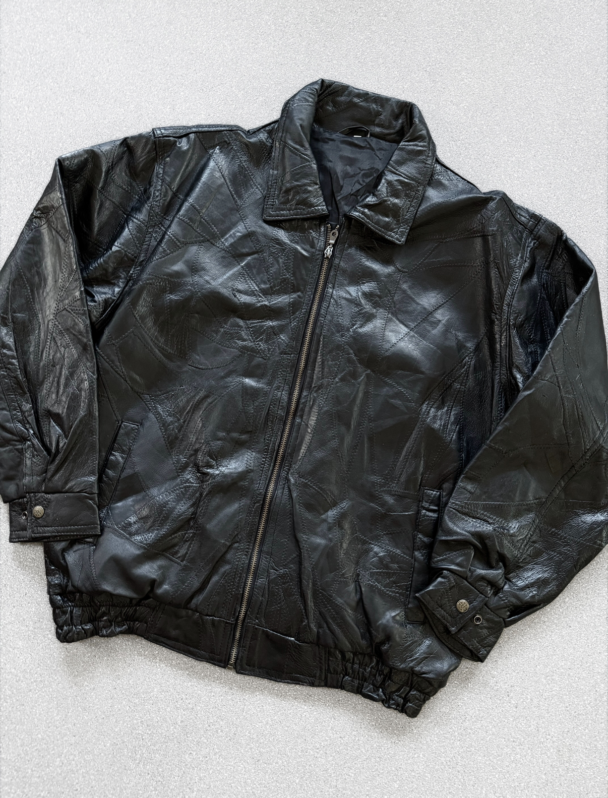 Chaqueta vintage 100% cuero pesado diseños (L) 3