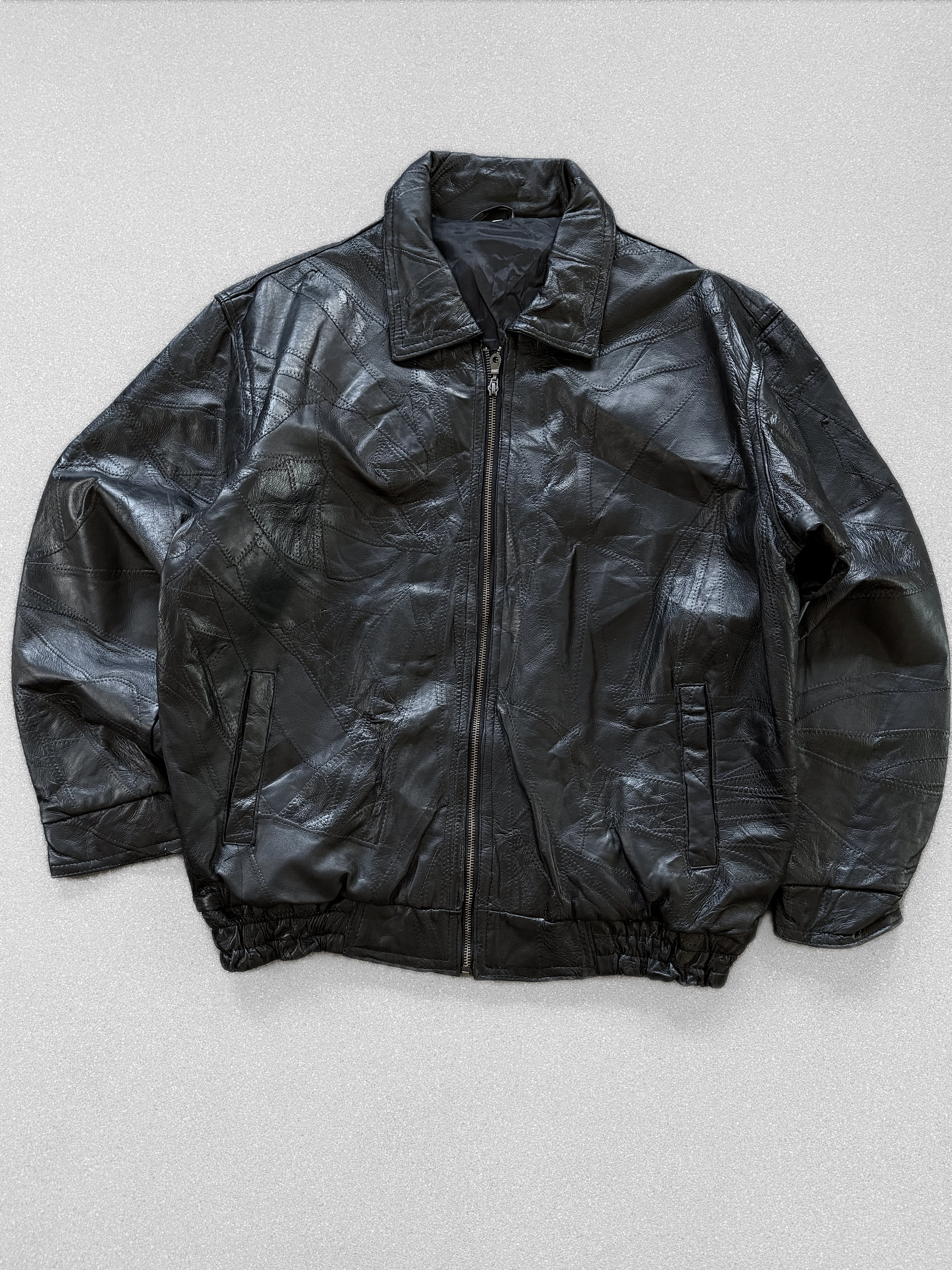 Chaqueta vintage 100% cuero pesado diseños (L) 1