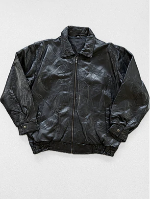 Chaqueta vintage 100% cuero pesado diseños (L)
