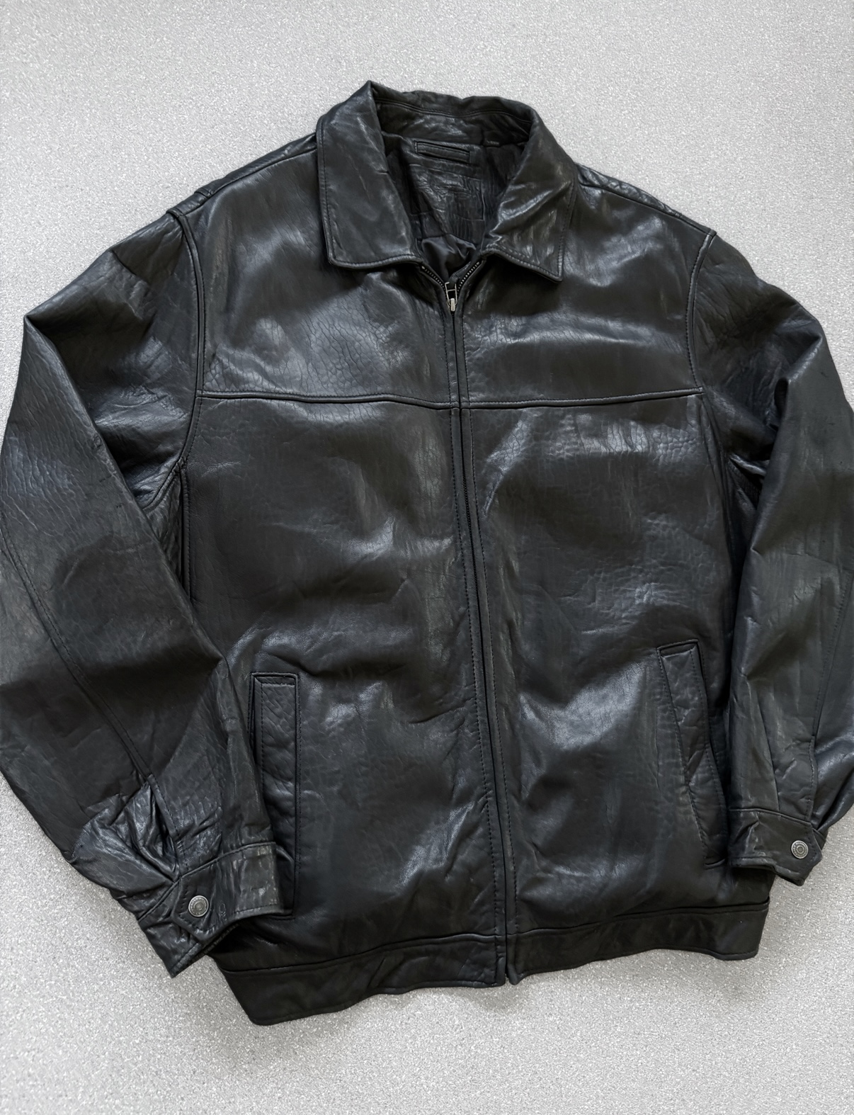 Chaqueta vintage 100% cuero pesado (L) 3