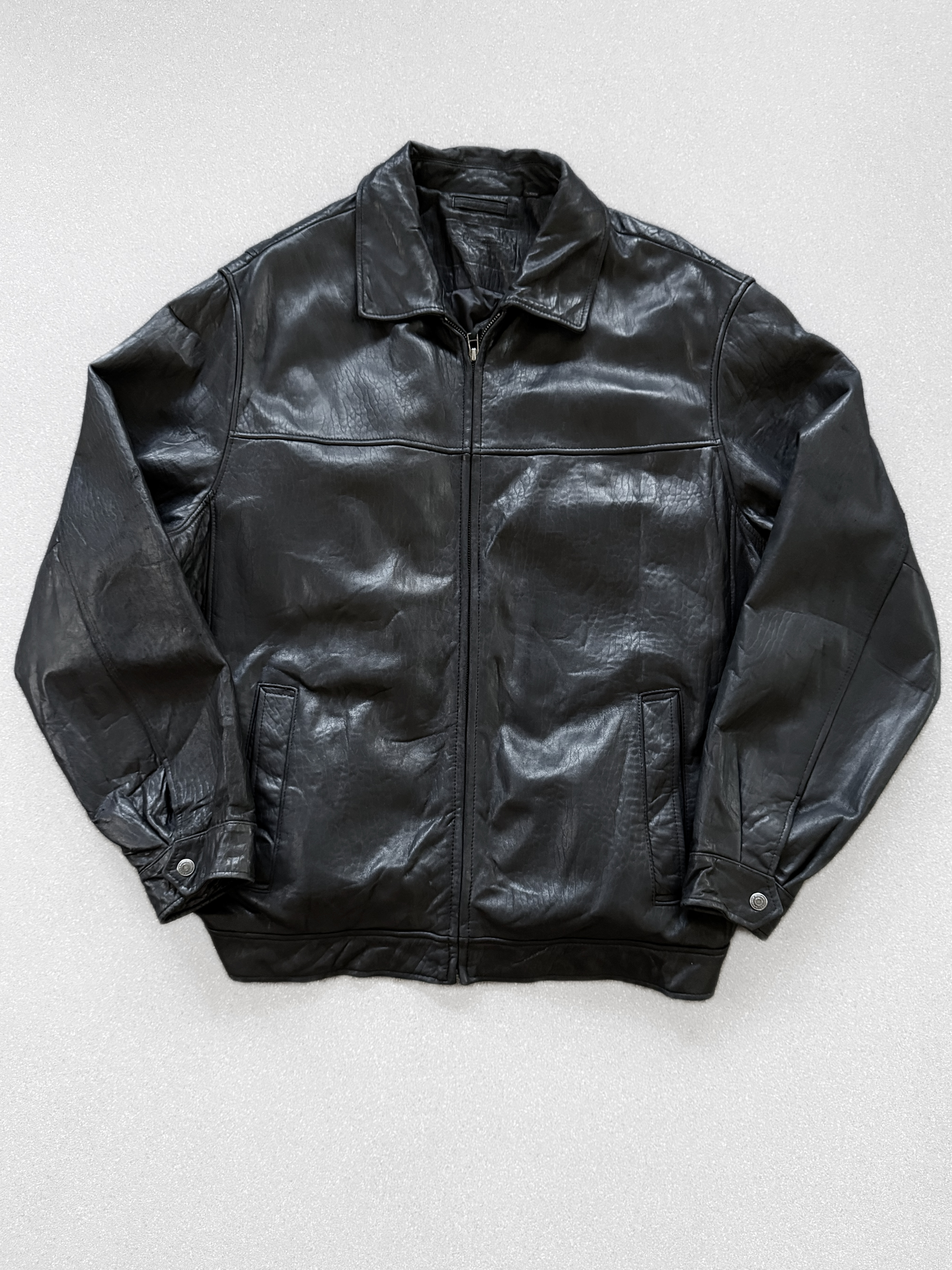 Chaqueta vintage 100% cuero pesado (L) 1