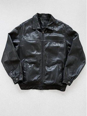 Chaqueta vintage 100% cuero pesado (L)