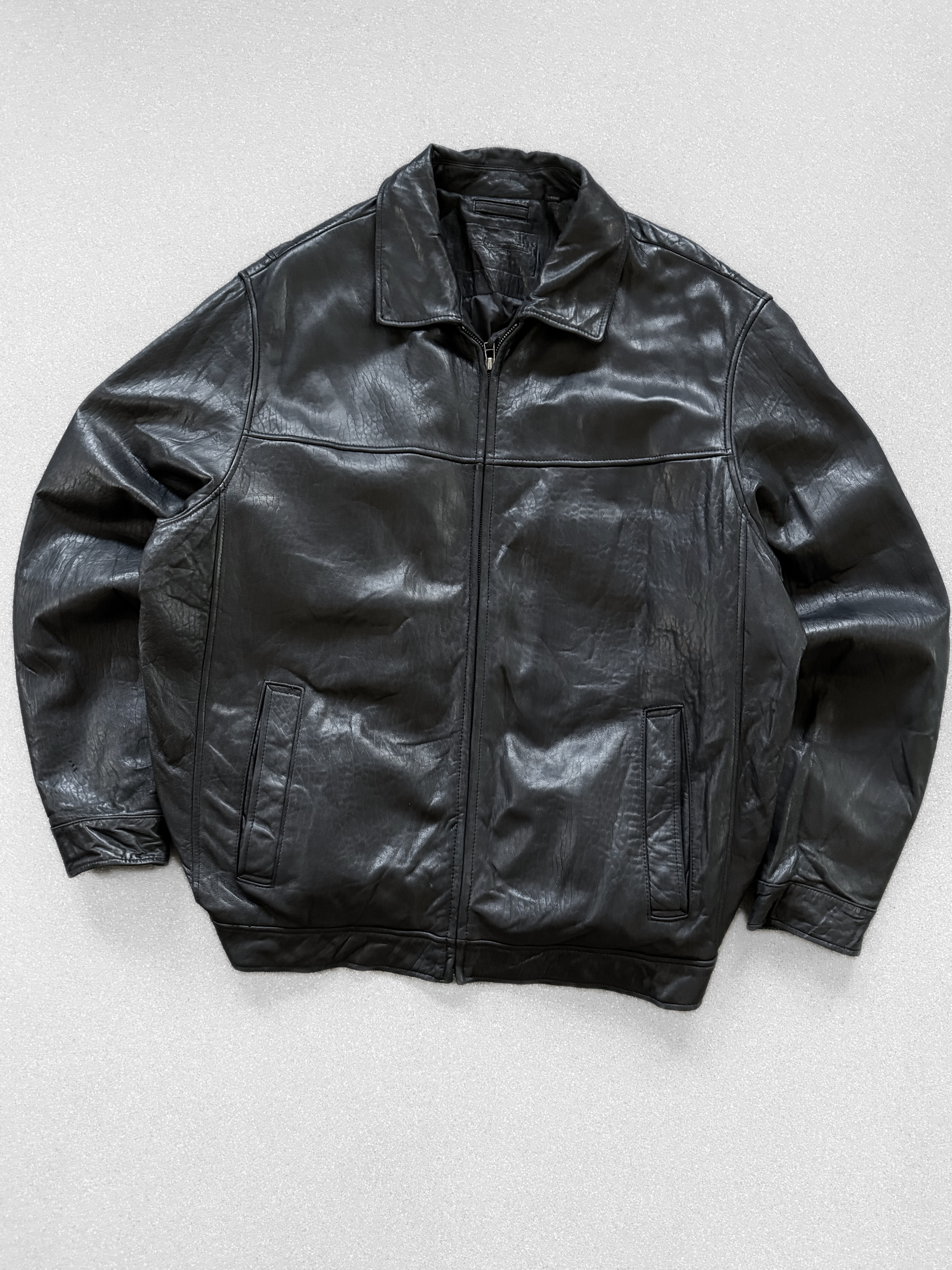 Chaqueta vintage 100% cuero pesado (L) 2