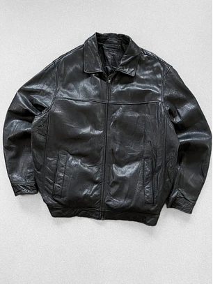 Chaqueta vintage 100% cuero pesado (L)
