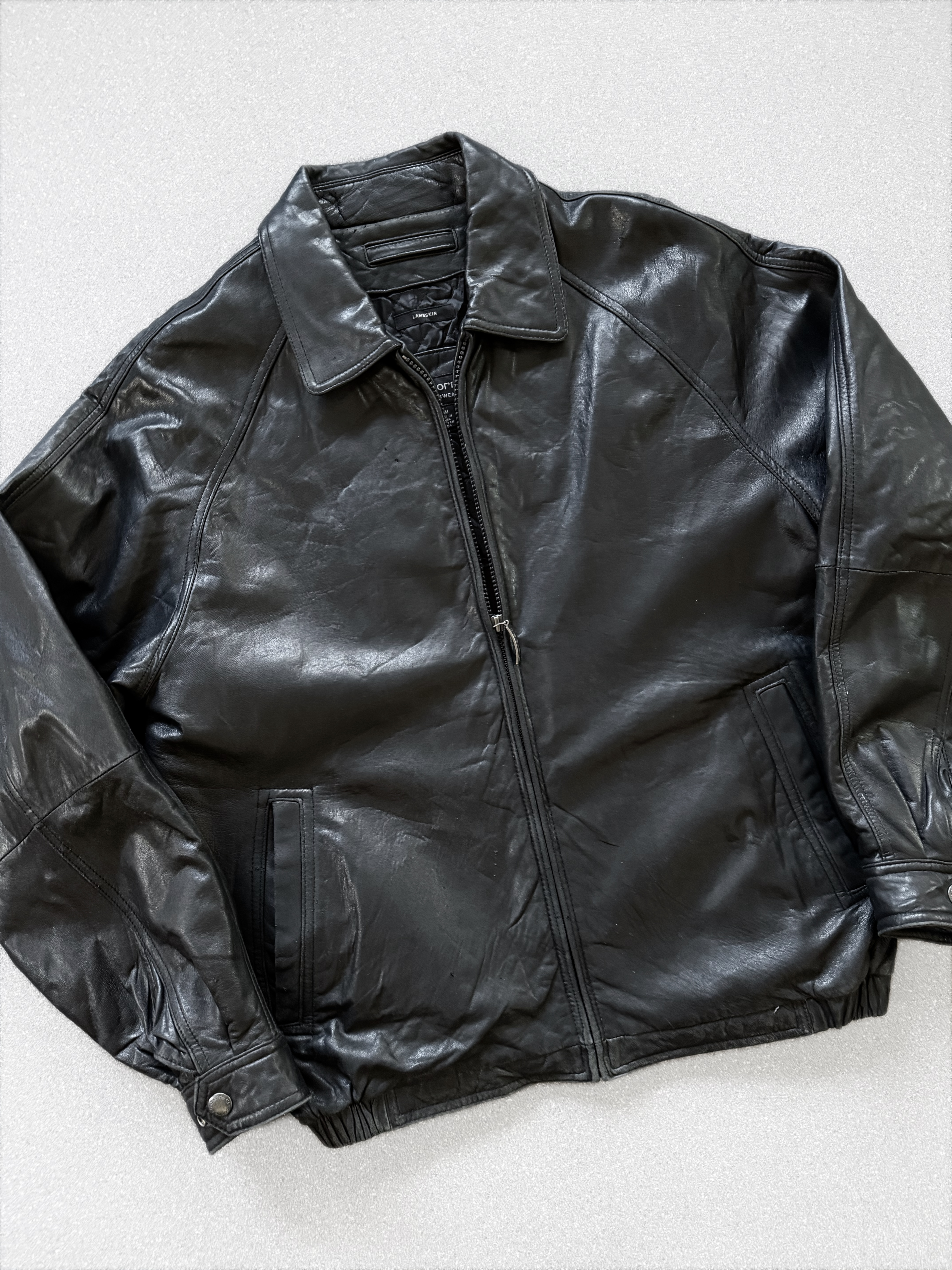 Chaqueta vintage 100% cuero pesado (M) 3