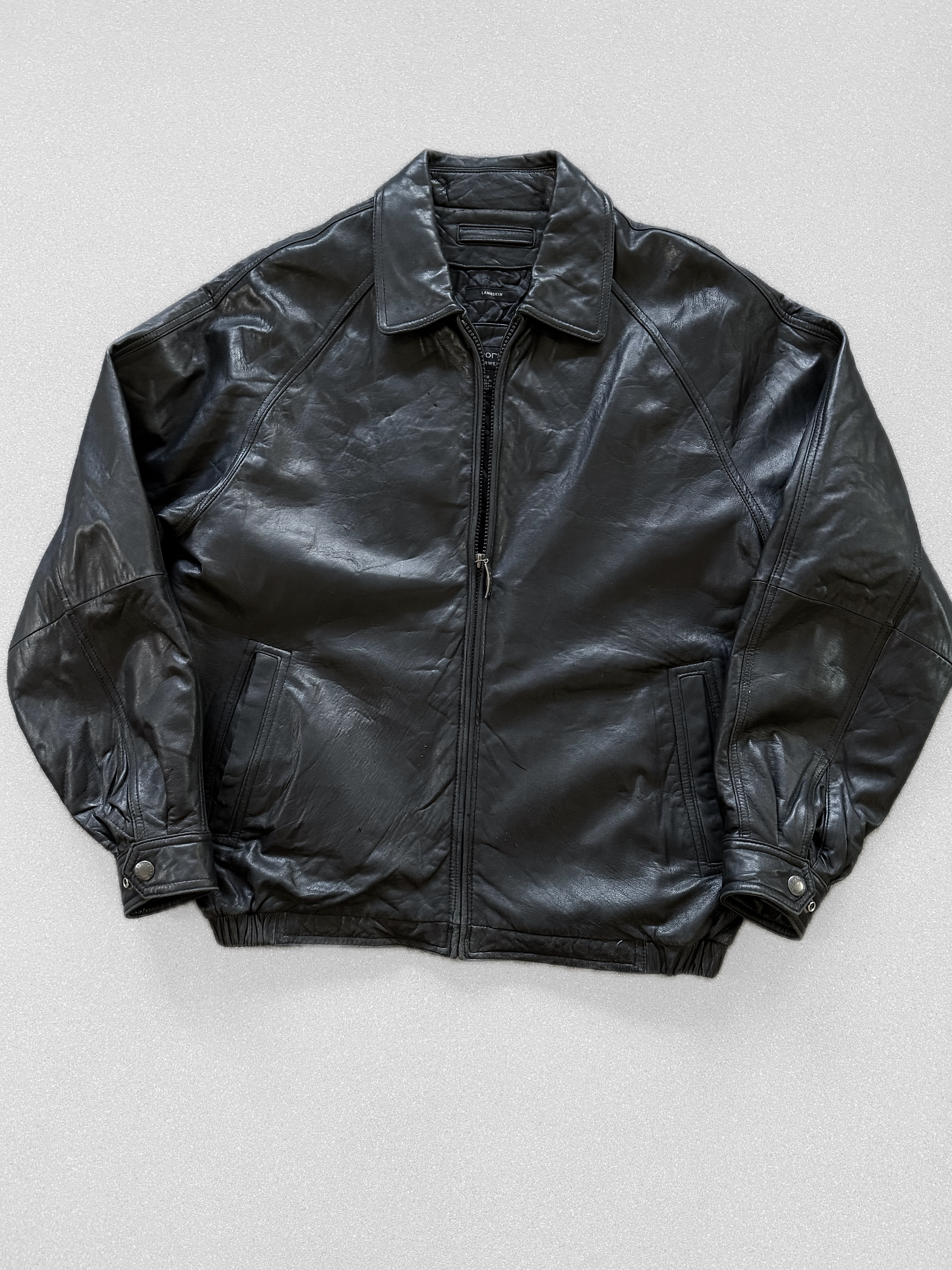 Chaqueta vintage 100% cuero pesado (M) 1