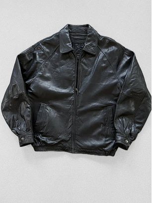 Chaqueta vintage 100% cuero pesado (M)