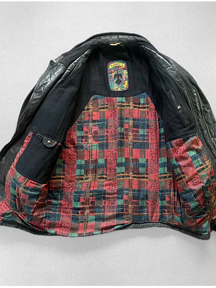 Chaqueta vintage de cuero peso pesado (XL)