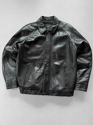 Chaqueta  vintage 100% cuero pesado  (L)