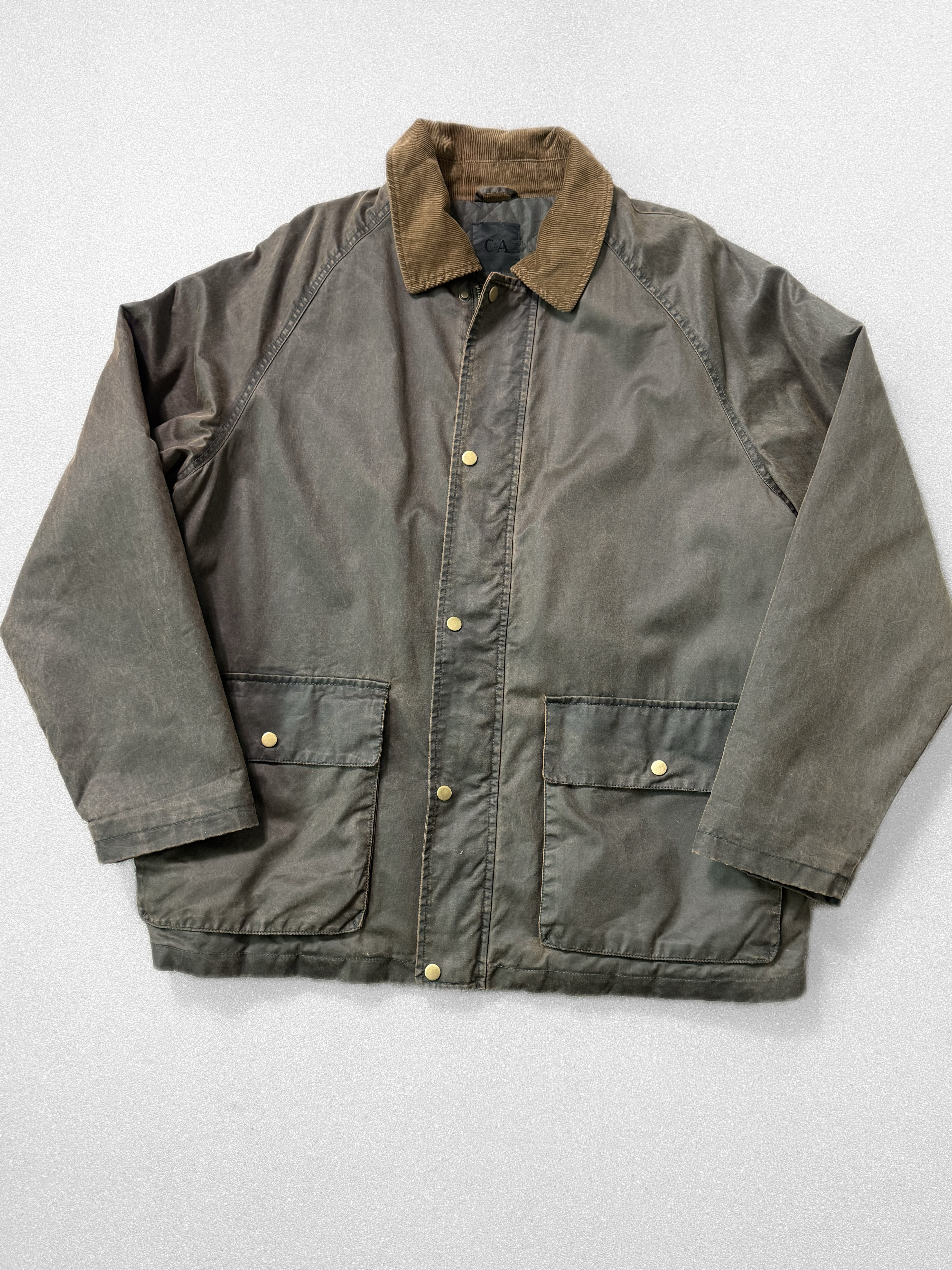 Chaqueta vintage engomada tipo barbour (XL) 1