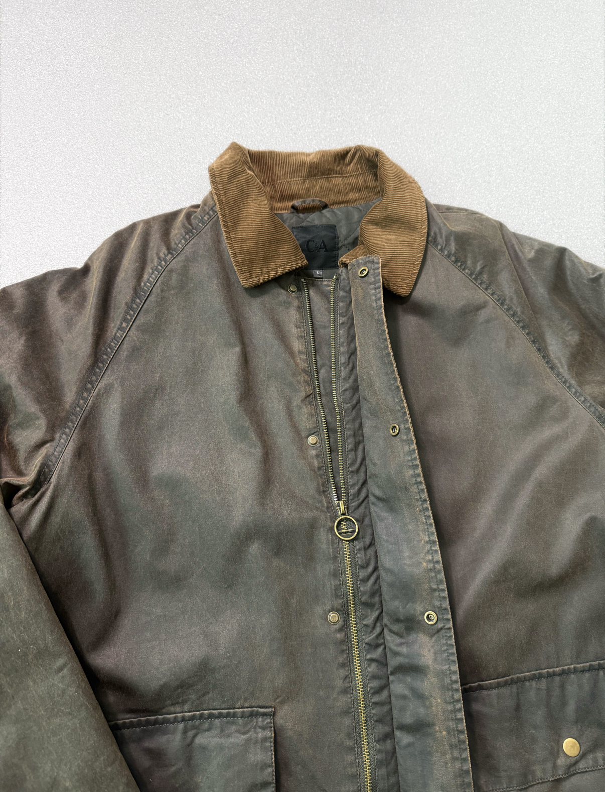 Chaqueta vintage engomada tipo barbour (XL) 2