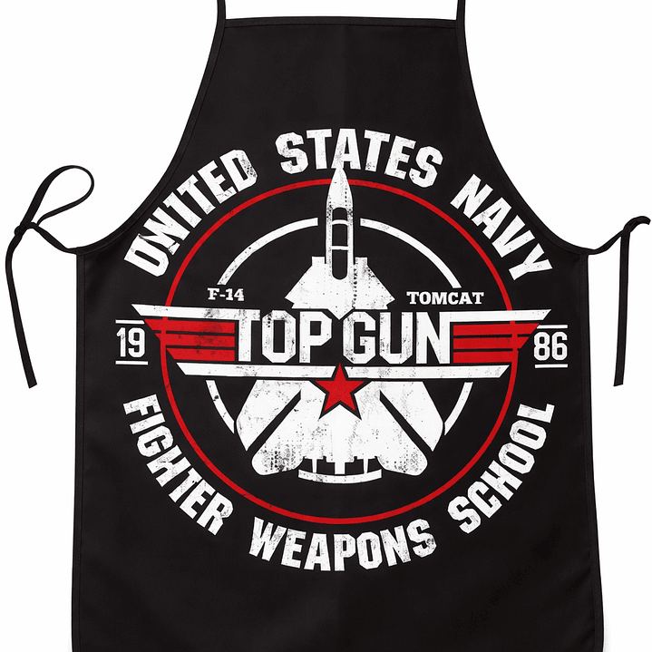 Delantal de parrilla piloto CAPTAIN - TOP GUN diseño avión 3