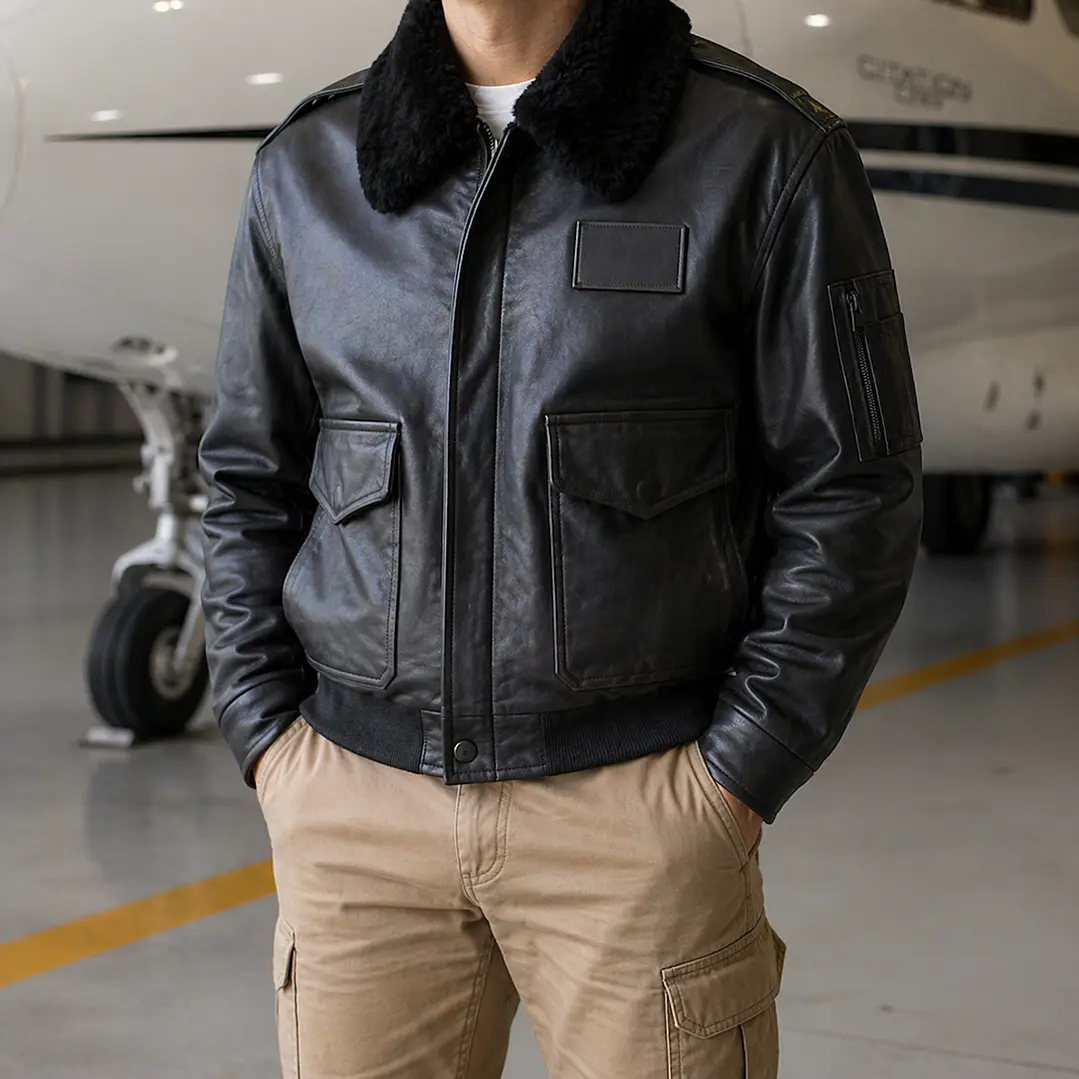 Chaqueta de Cuero de Piloto BAVE | Flight Jacket Aviador | Fabricación Profesional 1