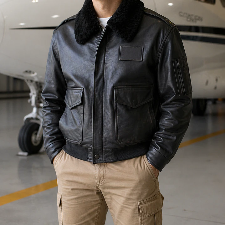Chaqueta de Cuero de Piloto BAVE | Flight Jacket Aviador | Fabricación Profesional 1