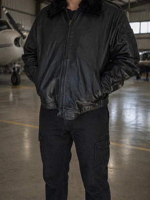Chaqueta de Cuero de Piloto 