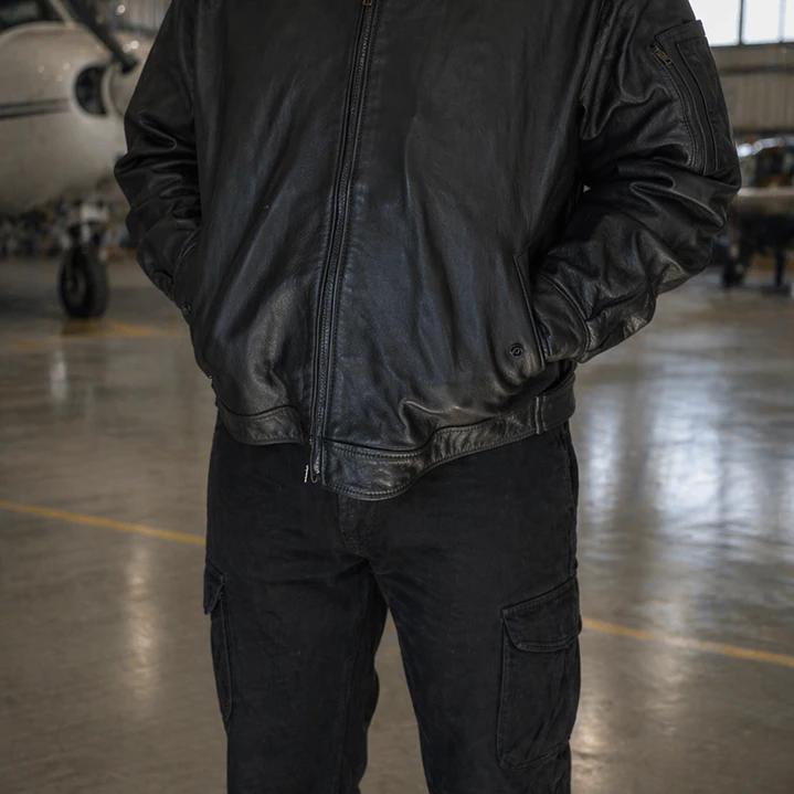 Chaqueta de Cuero de Piloto 