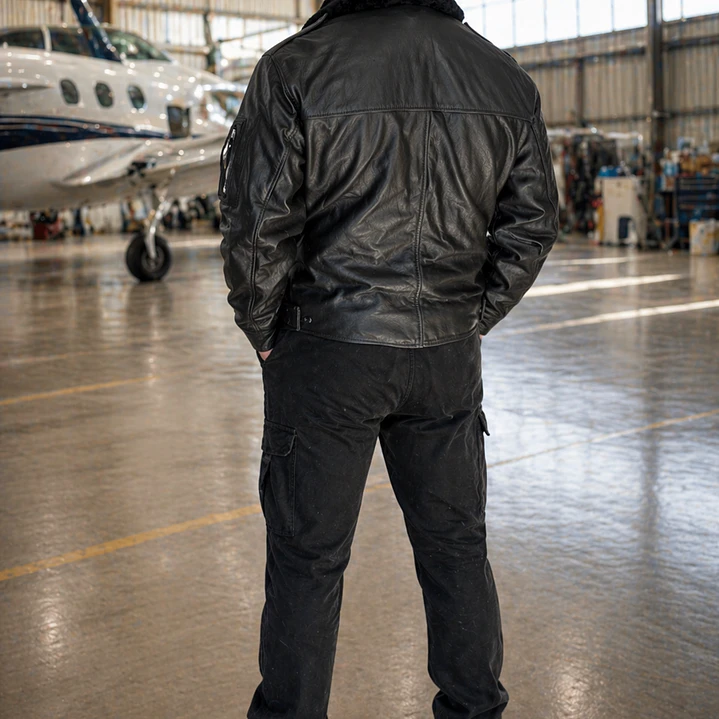 Chaqueta de Cuero de Piloto 