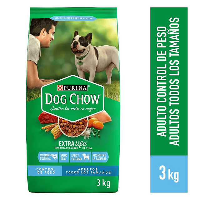 Dog Chow Control Peso 3kg Todos los tamaños