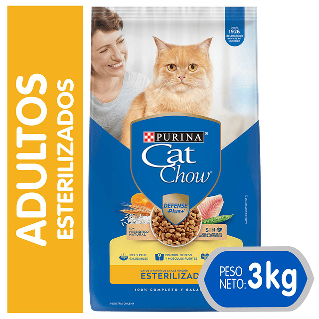 Cat Chow Esterilizados 3kg Adulto Control Peso