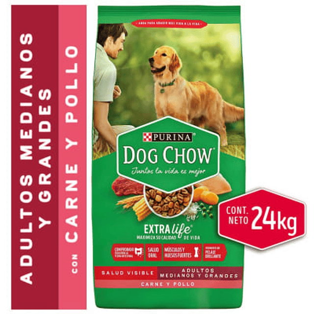 Dog Chow 24kg Adultos Medianos y Grandes