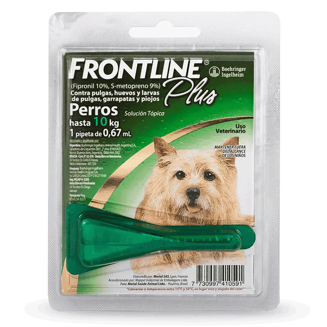 FRONTLINE PLUS PIPETA PERRO 2-10 KG 