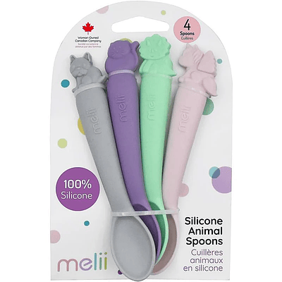 Pack de 4 cucharas de silicona Melii ROSADO