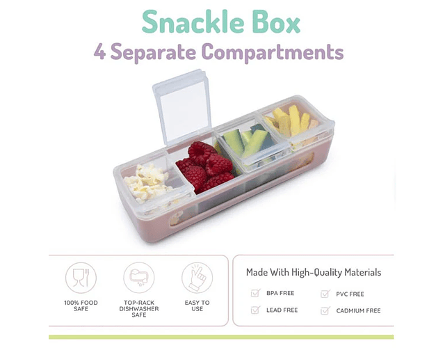 contenedor de 4 compartimientos Melii - Rosado