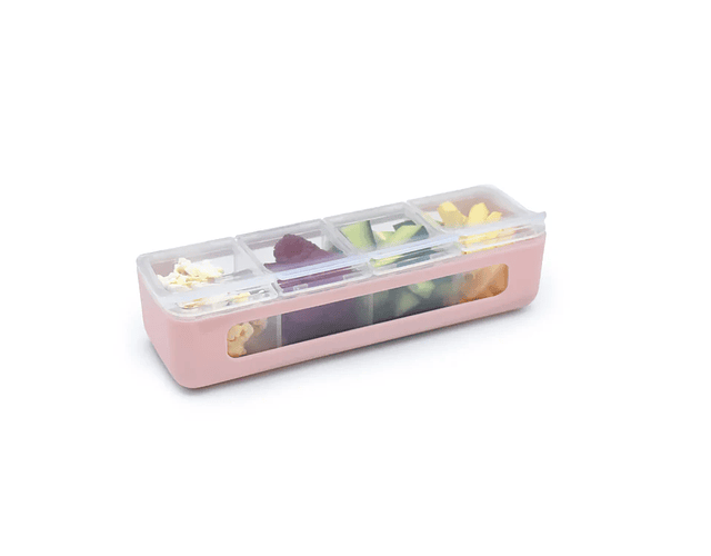 contenedor de 4 compartimientos Melii - Rosado
