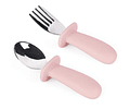 Set de cuchara y tenedor rosado 