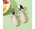 Set de cuchara y tenedor rosado 