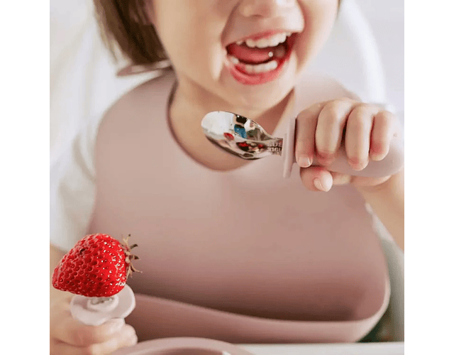 Set de cuchara y tenedor rosado 