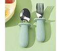 Set de cuchara y tenedor verde 