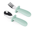 Set de cuchara y tenedor verde 