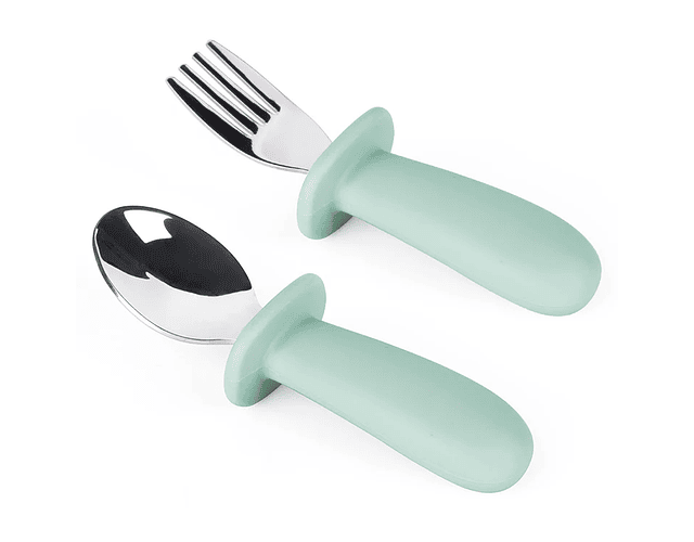 Set de cuchara y tenedor verde 