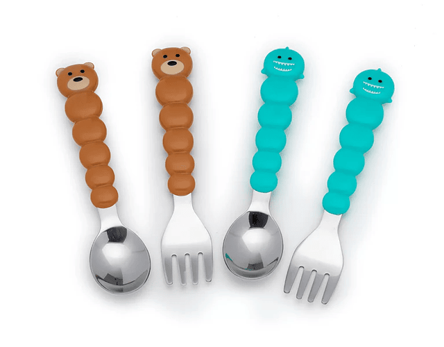 Set de cuatro cubiertos oso, tiburón 