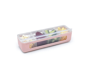 Contenedor de 4 compartimentos rosado