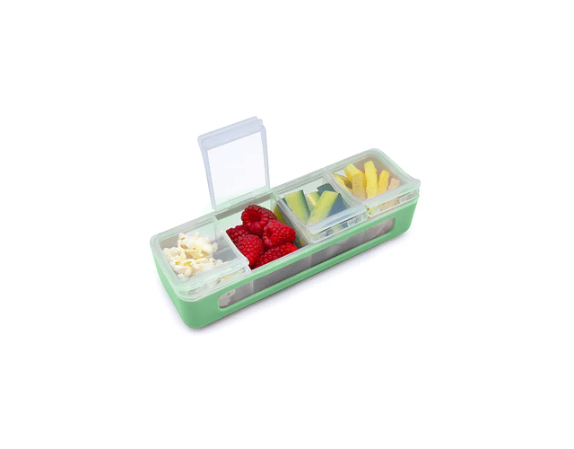 Contenedor de 4 compartimentos verde