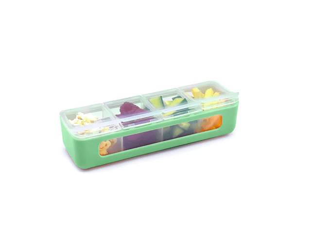 Contenedor de 4 compartimentos verde