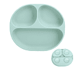 Plato de silicona con succión y divisiones - verde