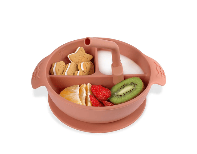 Bowl con divisiones y base de ventosa - Rust