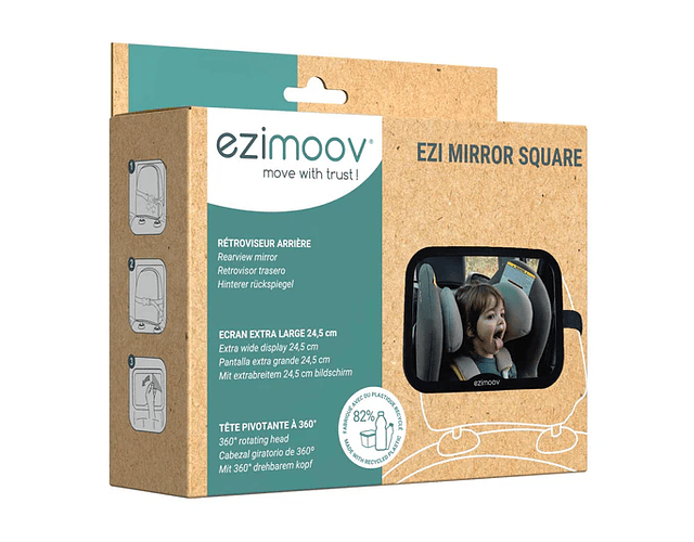 Espejo rectangular de bebé para auto