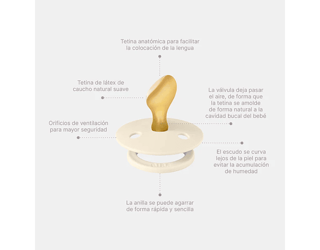 Chupete x2 Anatomical TALLA 2 - Vanilla/cloud